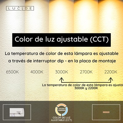 Lucide BANNISTER - Lámpara de pared - LED Regul. - CCT - 2x7W 2200K/3000K - Madera ligera - Vibes
